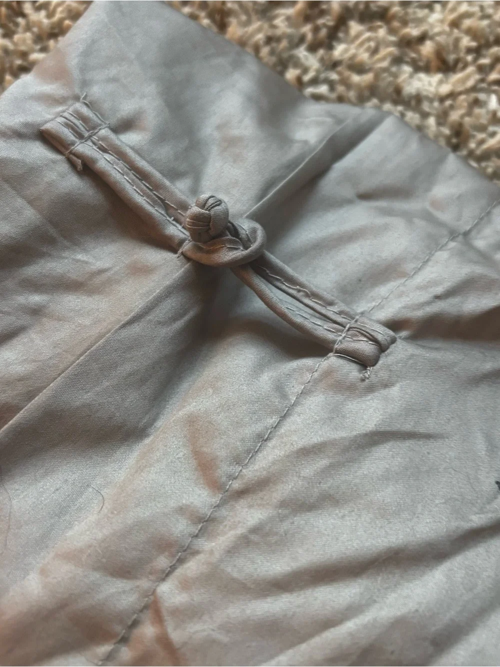 IKEA Gray Cotton Duvet Cover 2 pillow queen Vinranka Embroidery star snaps